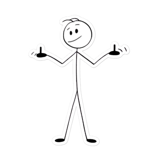 Zhad the Middle Finger Stick Man Bubble Free Sticker