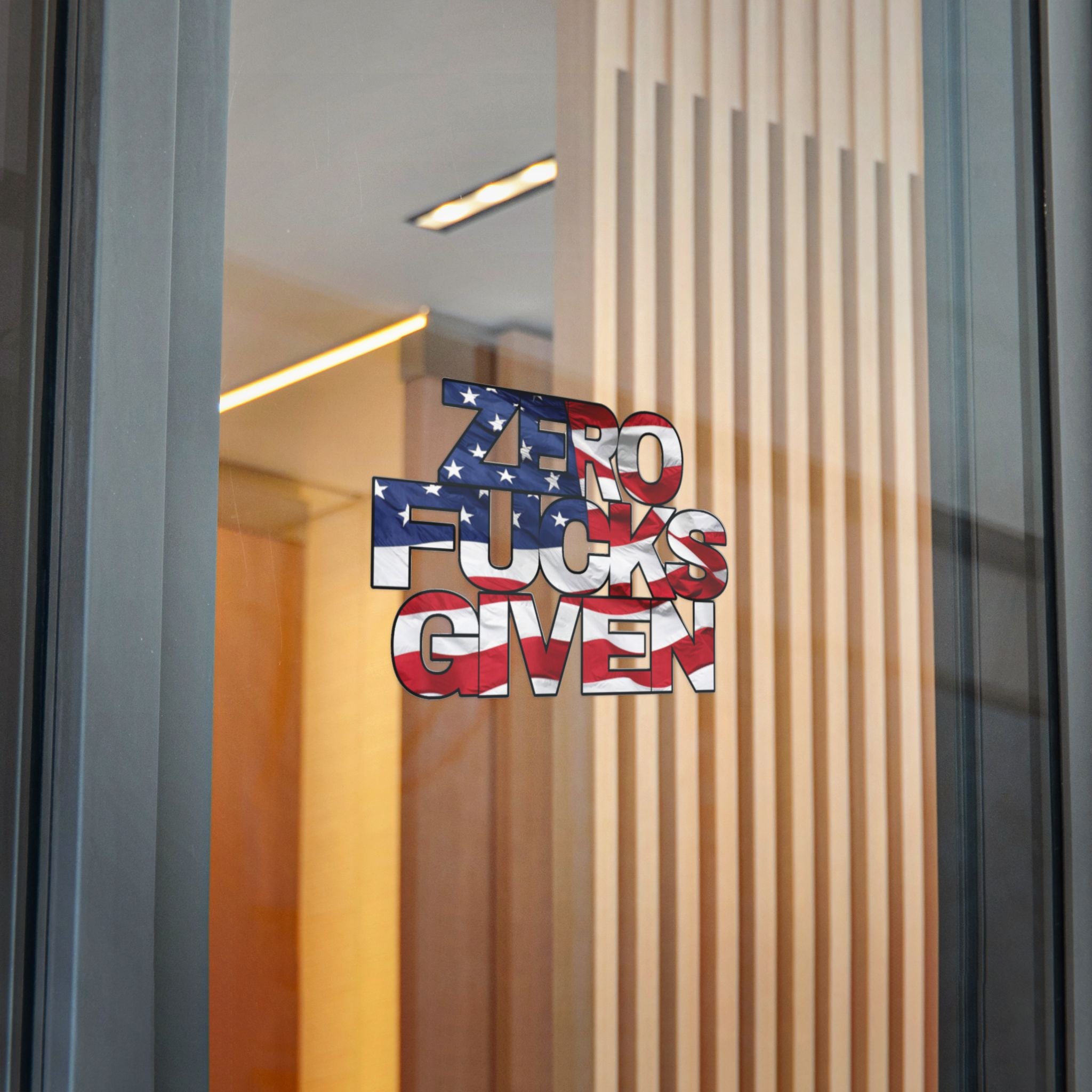 Bold Zero Fucks Given American Flag Die-Cut Sticker