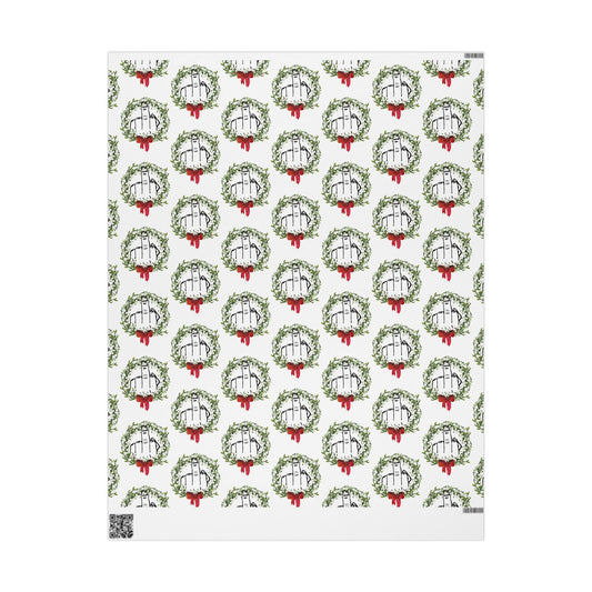Christmas Wreath & Middle Finger Wrapping Paper
