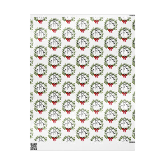 Christmas Wreath & Middle Finger Wrapping Paper