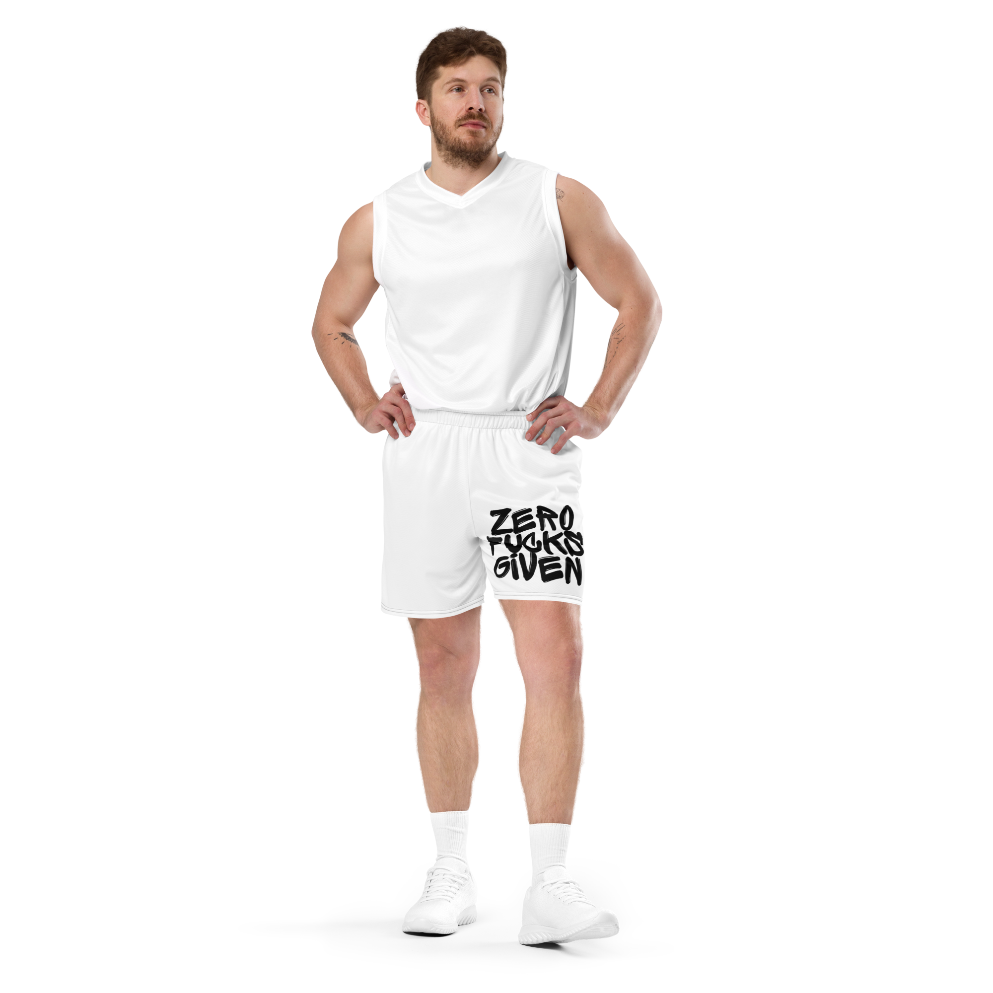 Zero Fucks Given Graffiti Unisex Mesh Shorts