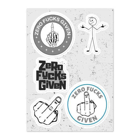 Zero Fucks Given Classic Logos Sticker Sheet 1