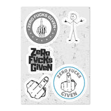 Zero Fucks Given Classic Logos Sticker Sheet 1