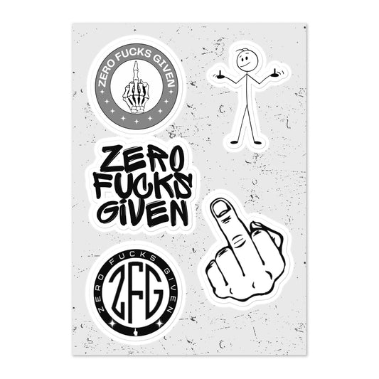 Zero Fucks Given Classic Logos Sticker Sheet 2