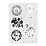 Zero Fucks Given Classic Logos Sticker Sheet 2