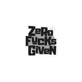 Zero Fucks Given Bold Logo with Zhad Bubble Free Sticker