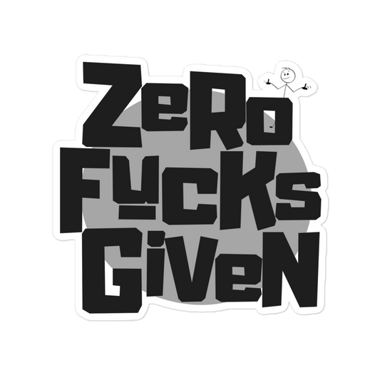 Zero Fucks Given Bold Logo with Zhad Bubble Free Sticker