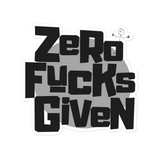 Zero Fucks Given Bold Logo with Zhad Bubble Free Sticker