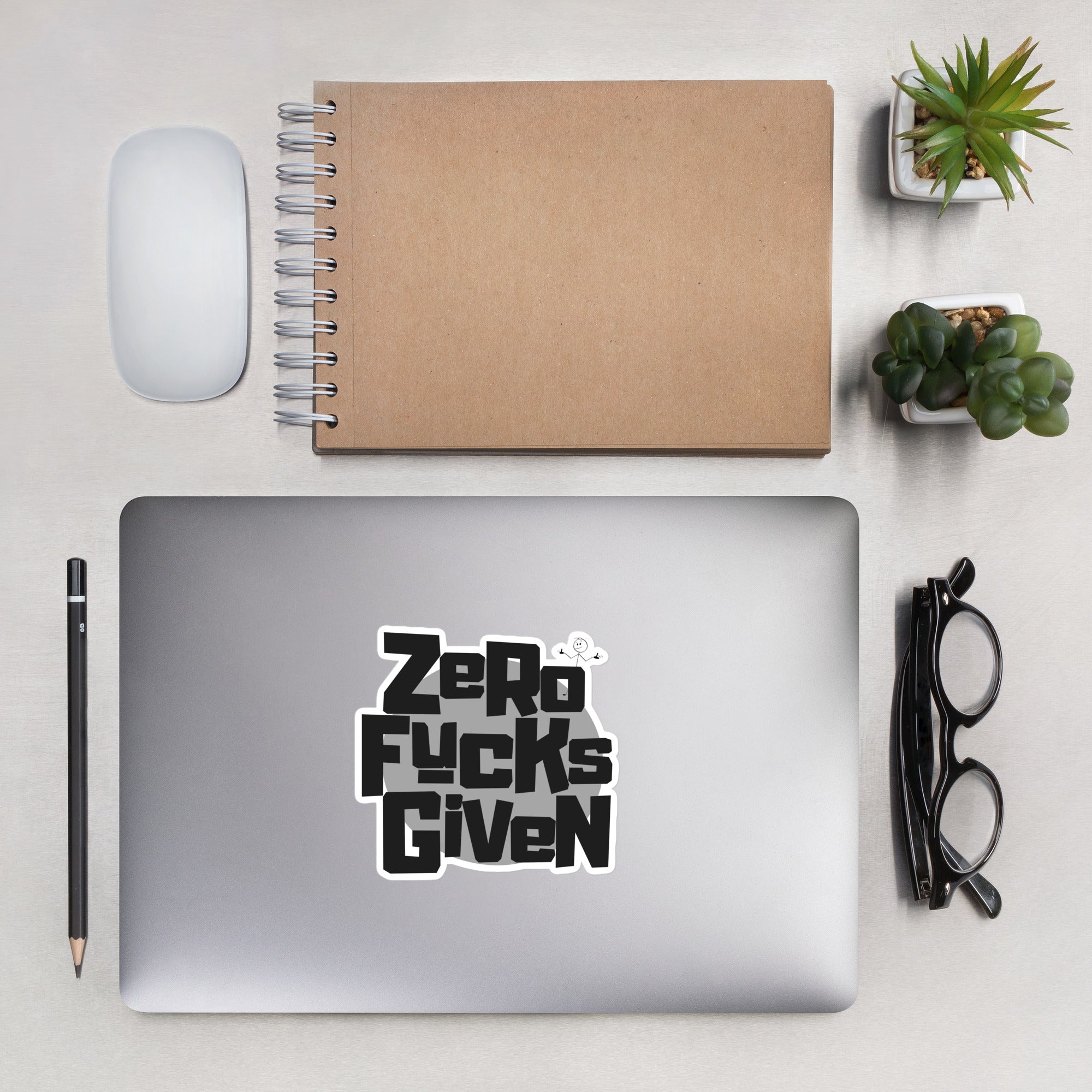 Zero Fucks Given Bold Logo with Zhad Bubble Free Sticker