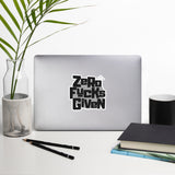 Zero Fucks Given Bold Logo with Zhad Bubble Free Sticker