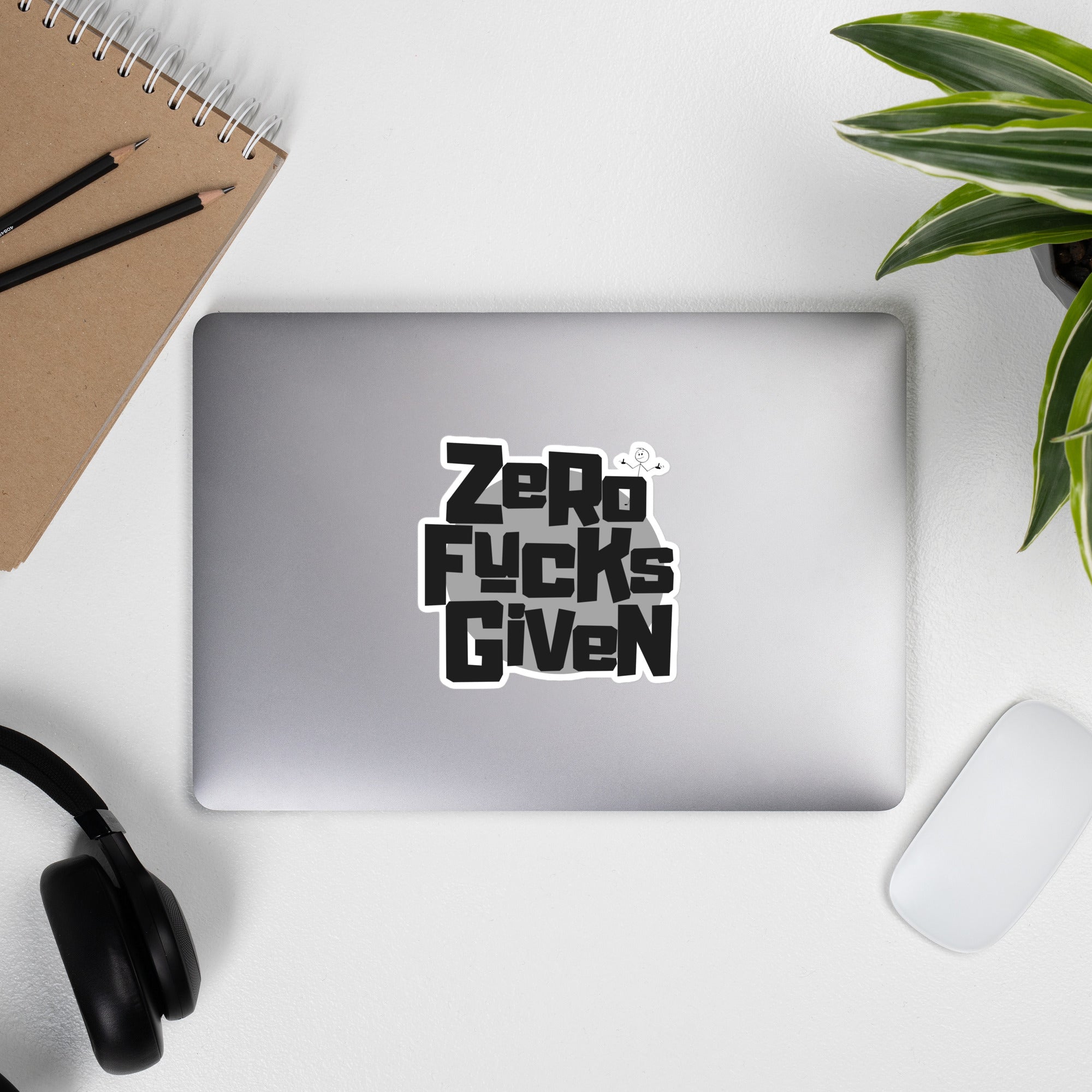 Zero Fucks Given Bold Logo with Zhad Bubble Free Sticker