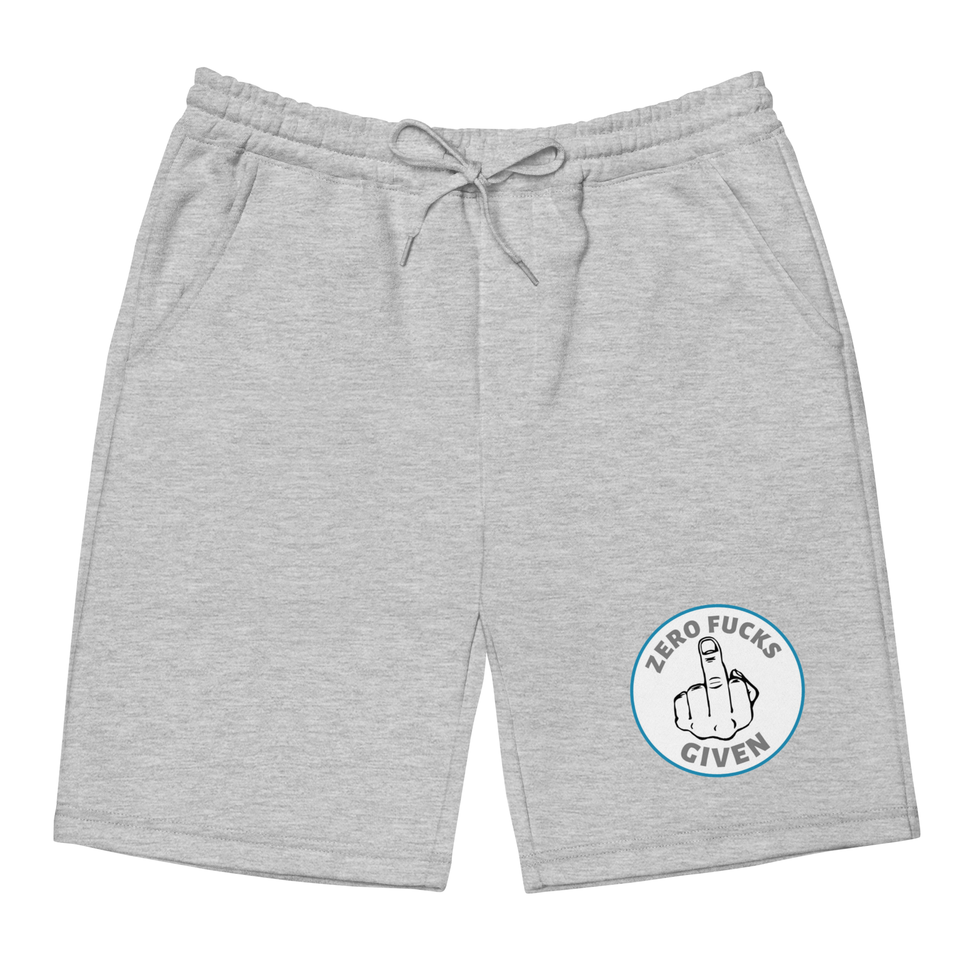 Zero Fucks Given Middle Finger Circle Logo Fleece Shorts