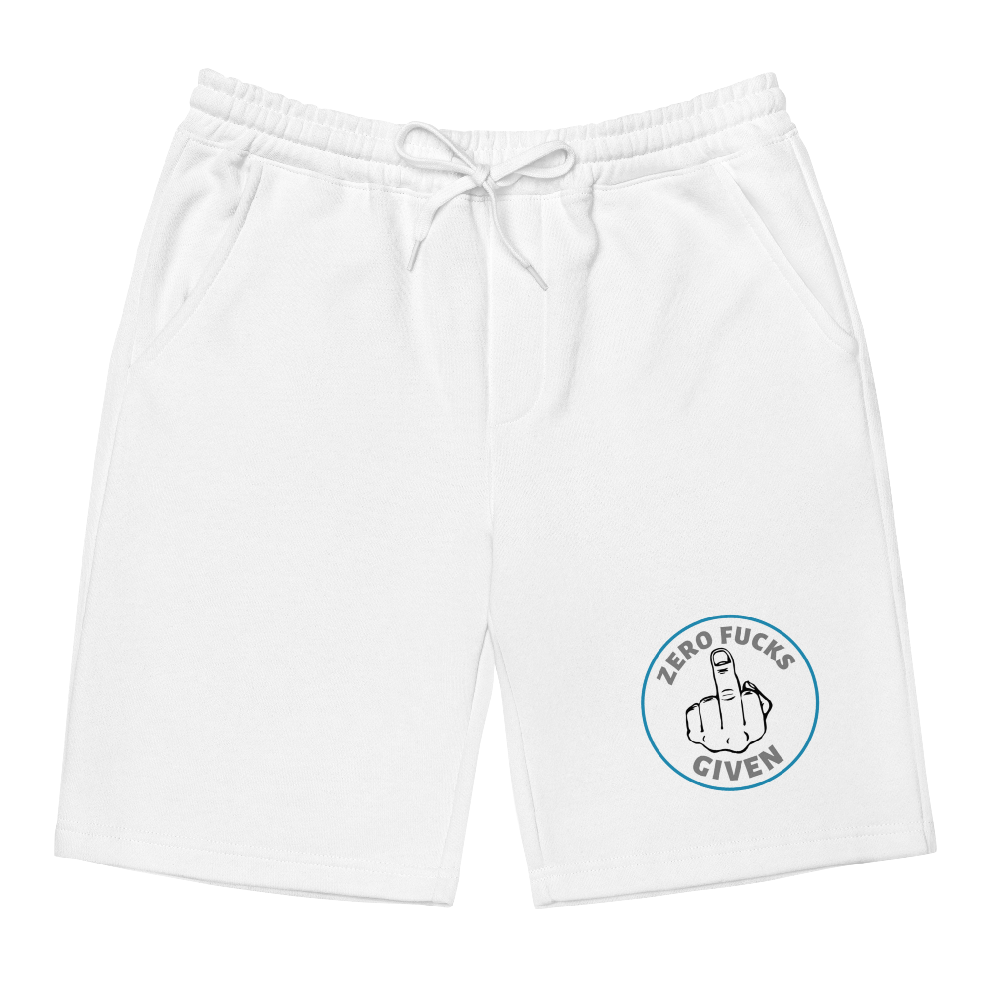 Zero Fucks Given Middle Finger Circle Logo Fleece Shorts